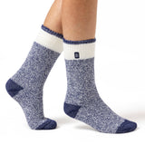 Ladies Original Snowdrop Twist Socks - Soft Navy