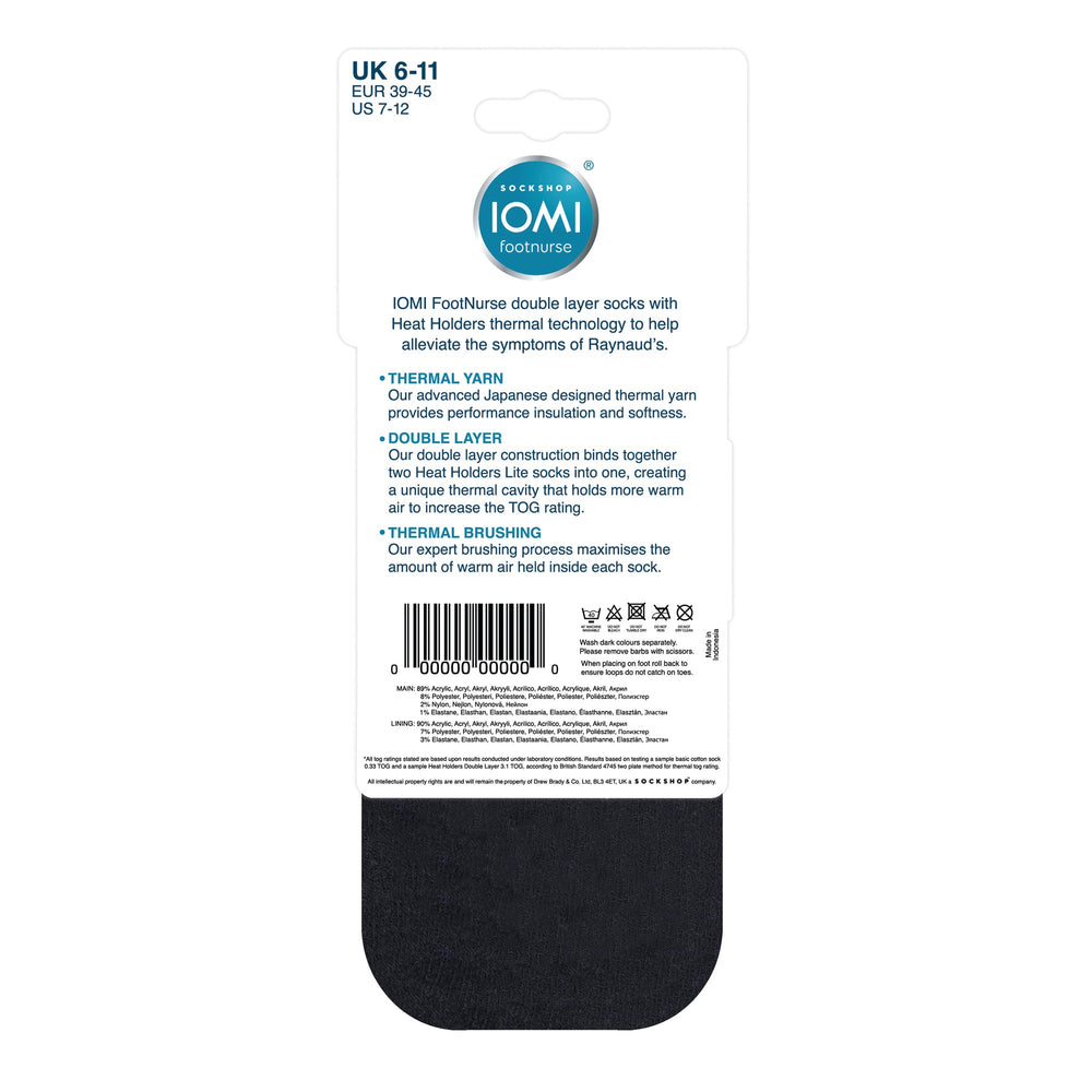Herren IOMI Dual Layer Raynaud's Slipper Socken – Schwarz gestreift
