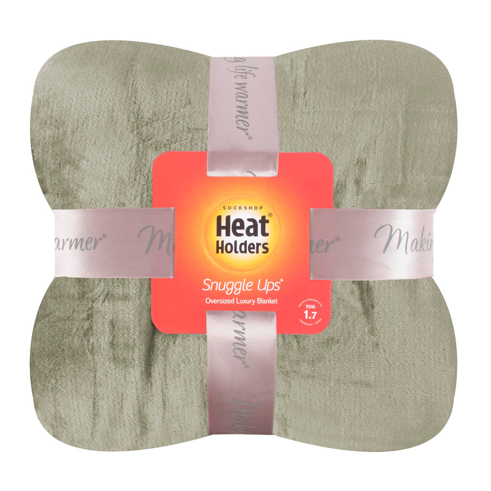 Luxuriöse Fleece-Thermodecke/Überwurf, 180 cm x 200 cm – Salbei