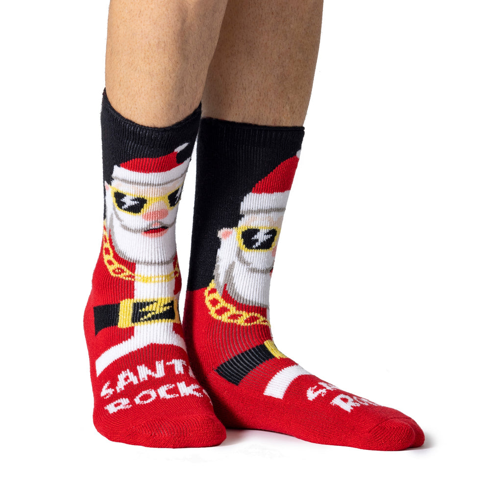 Calcetines navideños ligeros para hombre - Cool Santa
