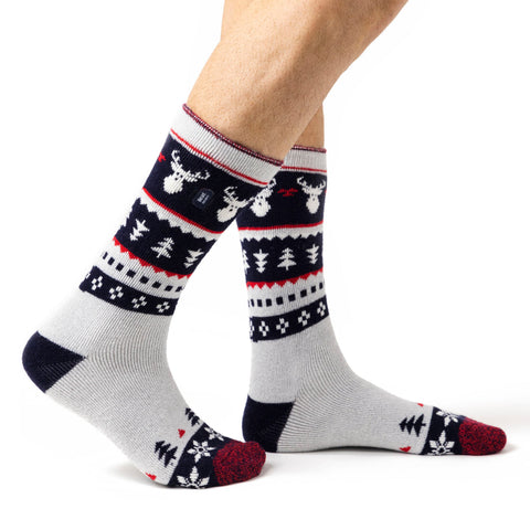 Calcetines navideños Lite para hombre - Ciervo