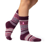 Chaussettes Original Cosby Twist Stripe pour Dames - Vin et Rose