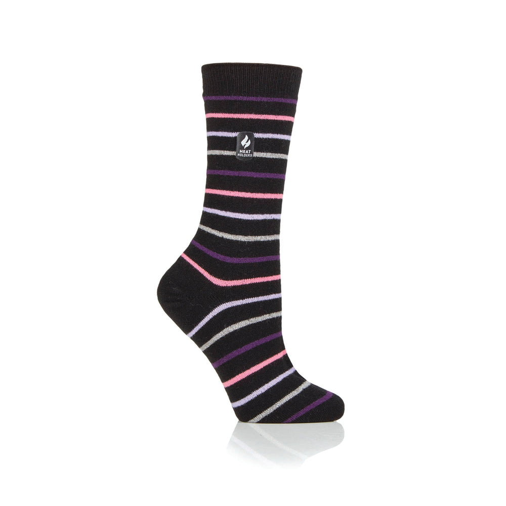 Damen Ultra Lite Riga Stripe Socken – Schwarz