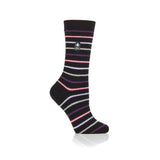 Ladies Ultra Lite Riga Stripe Socks - Black