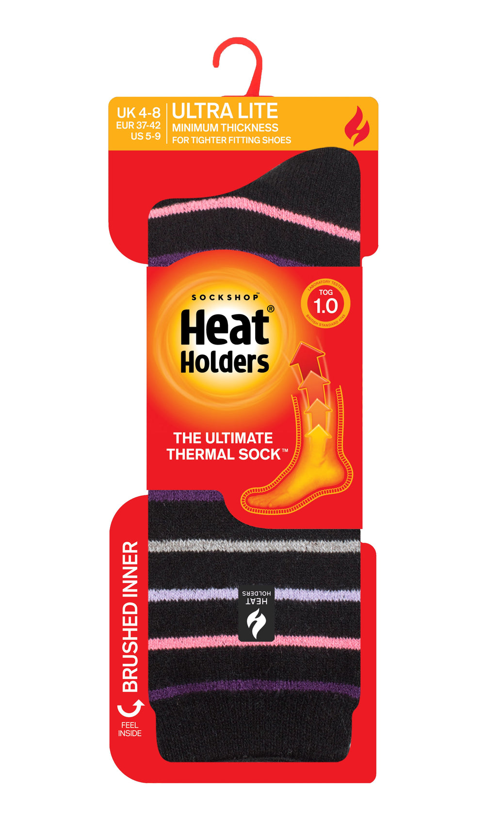 Damen Ultra Lite Riga Stripe Socken – Schwarz