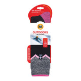 Damen Ultra Lite lange Ski- und Schnee-Sportsocken – Schwarz und Pink mit Zickzackmuster