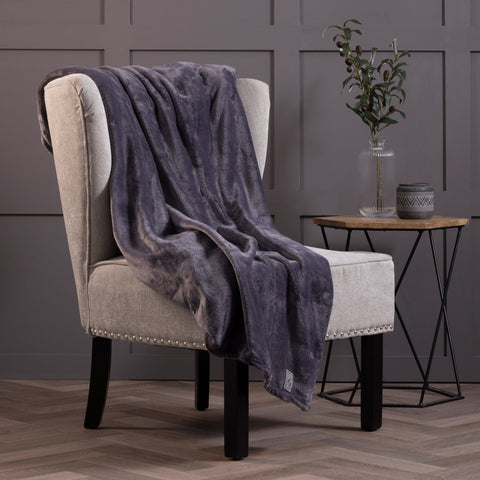 Luxury Fleece Thermal Blanket/Throw - Antique Silver