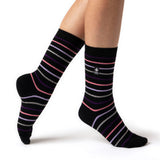 Damen Ultra Lite Riga Stripe Socken – Schwarz