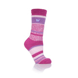 Calcetines originales Bosworth Twist Stripe para mujer - Rosa y morado