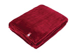 Luxuriöse Fleece-Thermodecke/Überwurf – Cranberry